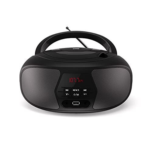 Oakcastle BX200 Boombox | Portable CD Player and FM Radio | Bluetooth Stereo Speakers with Multi-Connection