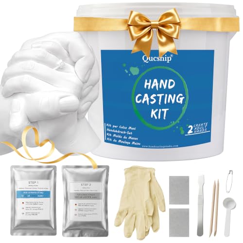 Qucship Couples Hand Casting Kit Complete DIY Plaster Mold Set for 2
