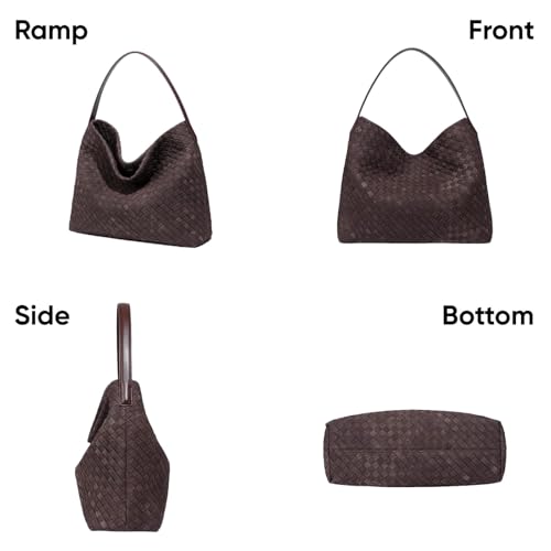 Image of Suede Woven Tote Bag for Women, Hobo Shoulder Bag for Work Travel
