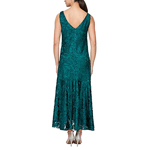 Image of Alex Evenings Women's Formal Sleeveless Cowl Neck Floral Print Gown with Shawl, Wedding Guest, Mother of The Bride Dress