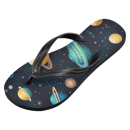 Womens Flip Flops Space PlanetsNon-Slip Casual Beach Slippers Rubber Sandals214B2818