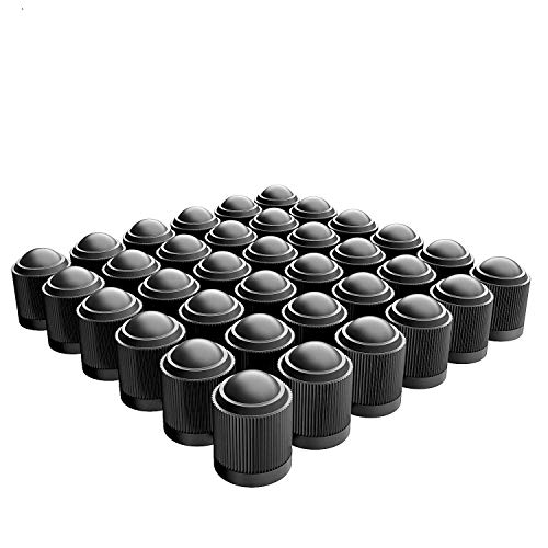 PPpanda Valve Dust Caps,Tire Caps Valve Stem Caps Tyre Valve Dust Caps Dustproof Tire Cap for Car, Motorbike, Trucks, Bike and Bicycle(ONLY Schrader Valve) 36pcs,Black