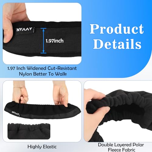 Ice Skate Blade Covers with Thickened Widened Bottom 2-PCS, 1.97IN Wide Cut-Resistant Nylon and Double-Layer Polar Fleece Blades Guards for Hockey Skates & Figure Skates & Ice Skates & Speed Skates,M - Thumbnail 3