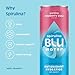 Sparkling Spirulina BLUwater Drink - Raspberry Yuzu, Low Sugar Healthy Drinks with Spirulina and Vitamin C, Low Calorie, Plant Based, Antioxidant Hydration Sparkling Water Cans (Pack of 12 x 12oz)