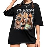 NAZENTI Personalized Bootleg Rap Tee for Girlfriend & Boyfriend, Custom Face Photo Shirt, Gift Idea for Birthday Valentines Day, Custom Your Own Shirts
