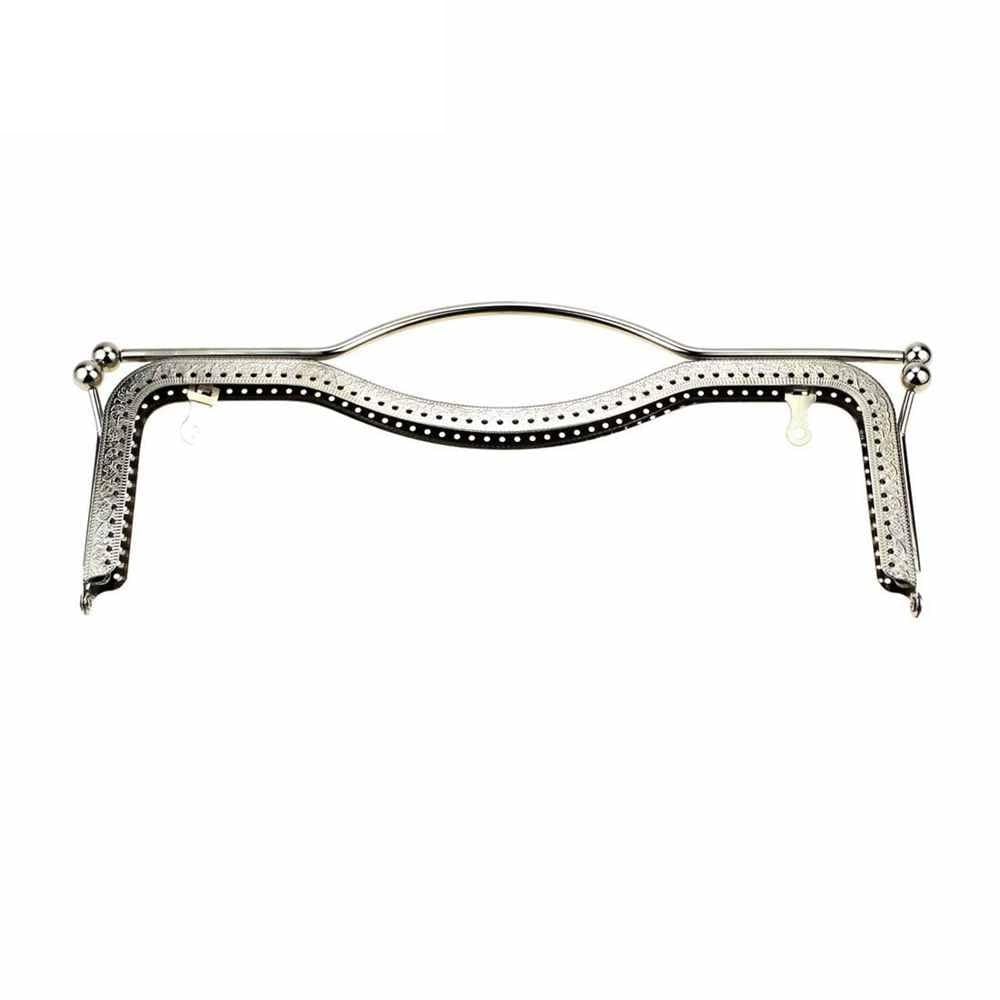 Boca De Lobo Para Bolsos 1/4 unids/lote 27 CM labios Marco de bolso Metal, cierre beso manija en relieve pieza bolsa costura Cierre Para Bolso De Mano(Black)