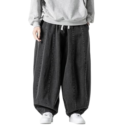 Men Wide-Leg Jeans Oversized Loose Cargo Pants Male High Street Baggy Denim Pants Hip Hop Streetwear Trousers
