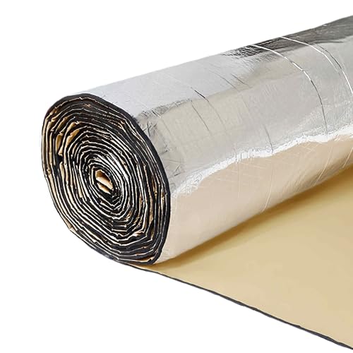 FUELHOOD 394ミル 10.76平方フィート 車用フェンダー エンジン熱遮音 減衰断熱マット アルミホイルフォーム 40インチ x 40インチ 車用 内装パーツ アクセサリー