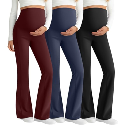 Sweetyweee Maternity Flared Leggings 3-Pack X-Large