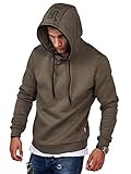 Exklusive Kollektion INFINITY JACK & JONES Herren Hoodie Infinity Kapuzenpullover Sweatshirt Pullover Casual Streetwear (L, Dusty Olive)