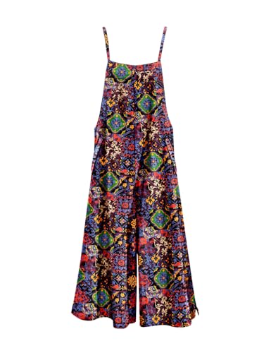 Image of YESNO Women Casual Loose Long Bib Pants Wide Leg Jumpsuits Baggy Cotton Rompers Overalls with Pockets PZZTYP2