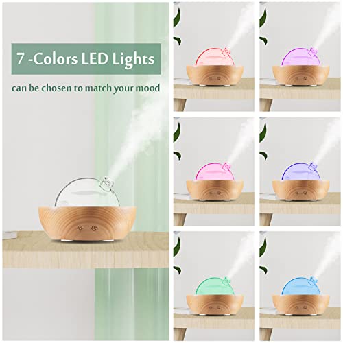 Kakoda Glass Essential Oil Diffuser,Real Wood Base,Bluetooth Speaker,2023 Upgrade Aromatherapy Diffuser,Aroma Diffuse With Music Player Function,Humidifier,Led Light In 7 Colors，Home Office Bedroom #TOP2