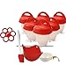 Egg cooker hard and soft silicone egg poachers, hard boiled eggs without shell egg cups AS SEEN ON TV (6 pieces) No shell plus bonus gift by Empeiro