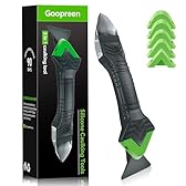 3 in 1 Silicone Caulking Tool Kit-Stainless Steel Caulk Remover Tool,Caulk Finishing Tool of 6 Silicone Pads,Caulk Tool Set for Kitchen Bathroom Tile Shower Window