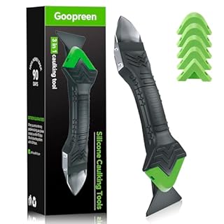 3 in 1 Silicone Caulking Tool Kit-Stainless Steel Caulk Remover Tool,Caulk Finishing Tool of 6 Silicone Pads,Caulk Tool Set for Kitchen Bathroom Tile Shower Window