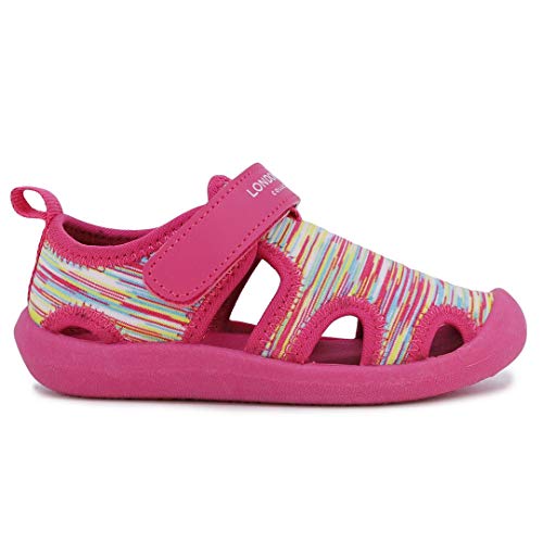 London Fog Kids Toddler Corby Protective Water Shoe,Closed Toe Sport Sandal Pink Multi 10 #TOP1