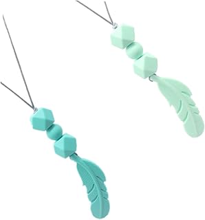 SAFIGLE 2 Peças Mordedor Molar Mordedor Colar De Bebê Mordedor Infantil Ferramenta De Dentição Corrente Molar Colar De Brinquedo Verde Sílica Gel Mastigável Colar De Silicone Mordedor