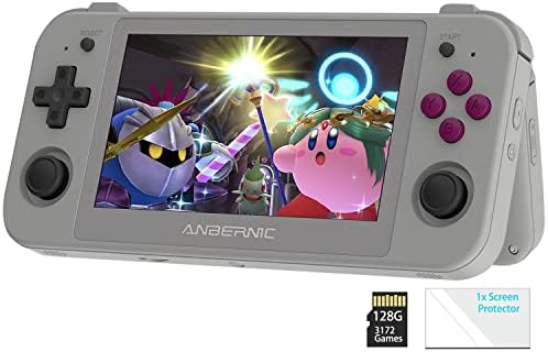 RG505 Handheld Game Console Android 12,Unisoc Tiger T618 Built-in 128G Pre-Loaded 3172 Games,Gyroscope Sensor and 4.95 inch OLED Touch Screen Google Play Store (RG505-Grey-new)