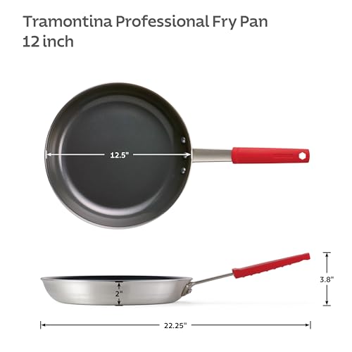 Image of Tramontina Professional 12-Inch Ceramic Non Stick Large Frying Pan, Heavy-Gauge Aluminum Skillet with PFAS /PFOA-Free Nonstick Coating, Dishwasher and Oven Safe, Black