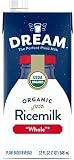 Dream Organic Whole Grain Rice Milk, Vegan Dairy Alternative, Lactose-Free, Shelf Stable, Original,