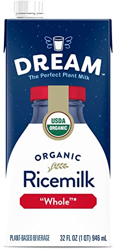 Dream Organic Whole Grain Rice Milk, Vegan Dairy Alternative, Lactose-Free, Shelf Stable, Original, 32Oz (Pack Of 12) #TOP23