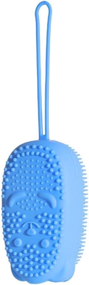 Blue Silica Gel Sponge Bath Brush for Exfoliating and Massage