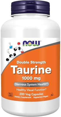 NOW Foods Supplements, Taurine 1,000 mg, Double Strength, Nervous...