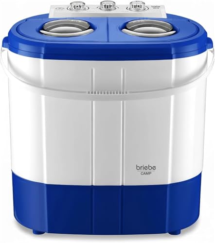 briebe Camp Mini-Waschmaschine, tragbar, mit Schleudern, Camping, Kapazität 3 kg, ideal für...