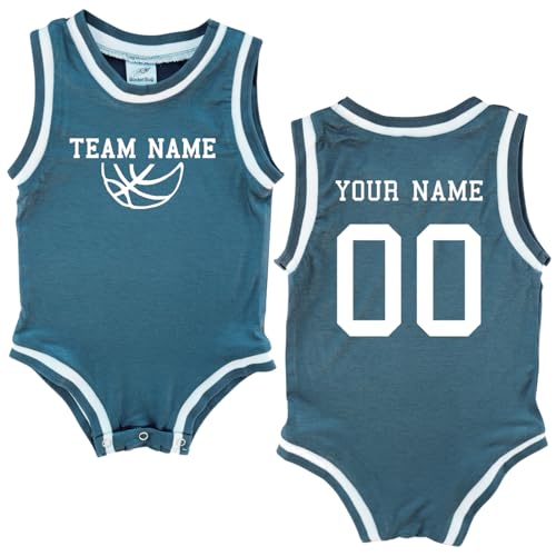 Custom Sleeveless Basketball TEAM Sport Jersey for Babies - Personalized with Name & Number-FRONT and BACK