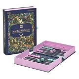 Gibsons The Art File Backgammon Set - Luxuriöses Brettspiel aus Holz mit Wald-Design - 2 Spieler, ab 6 Jahren - Klassisches Strategiespiel mit Würfeln & Dame - Premium Britisches Geschenk