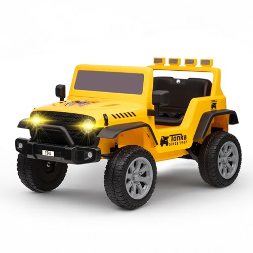 Image of Tonka - 12V Kids Ride-On Jeep with Rechargeable Battery and LED Headlights