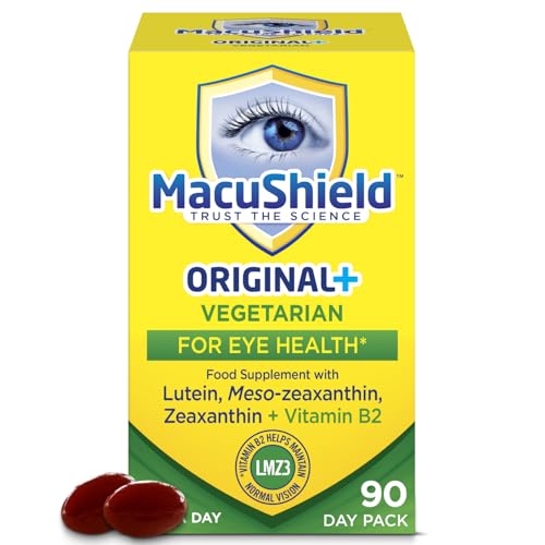 MacuShield Original+ Vegetarian – 90 Day Pack, Eye Health Supplement* with Lutein, Zeaxanthin and Meso-zeaxanthin + Vitamin B2 which Helps Maintain Normal Vision