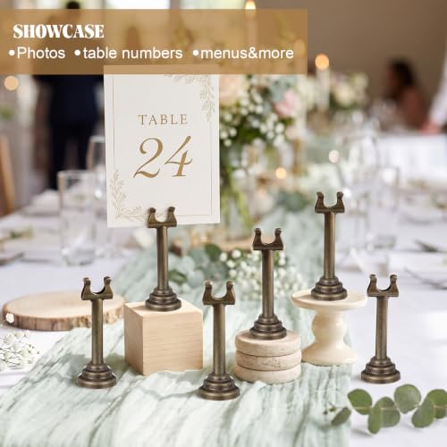 Image of 24 PC Bronze Table Number Holder Metal 3.15 in Place Card Holder