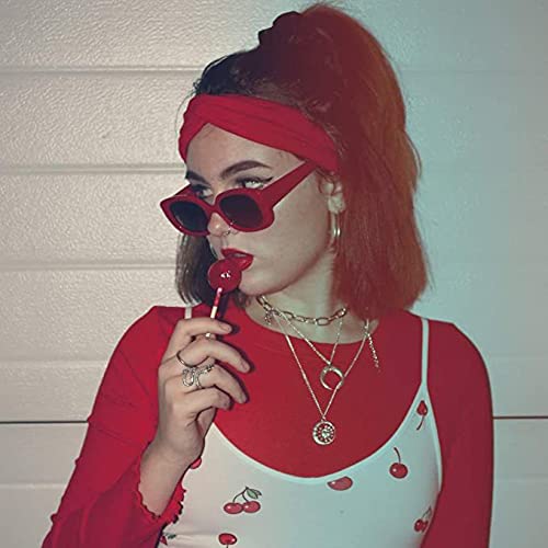 Image of Rectangle Sunglasses for Women Retro Driving Glasses 90's Vintage Fashion Narrow Square Frame UV400 Protection