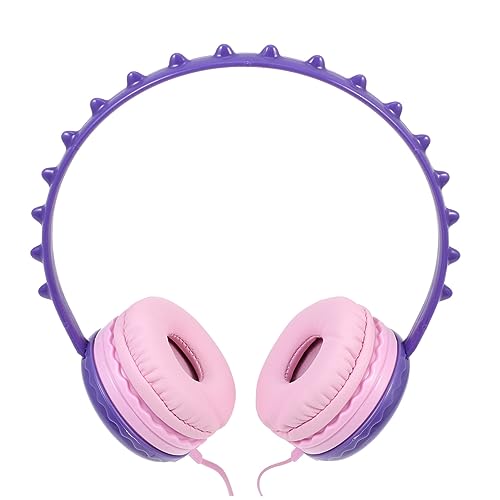 KONTONTY Dinosaur Headphones Headset Wired Headset Wired Noise Cancelling Headphones Girl Headphones Headphones for Wired Earphone Headphones Purple Ear-Mounted Abs Child