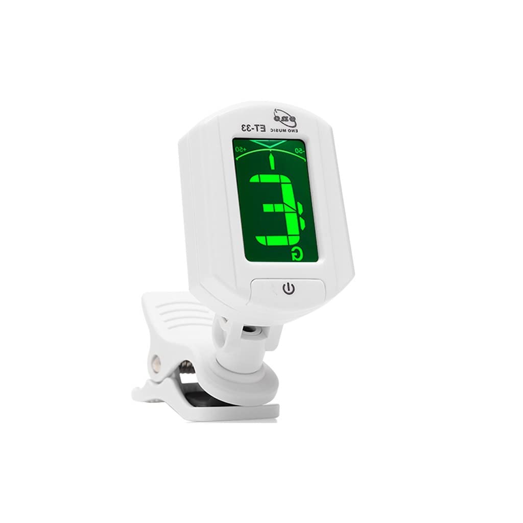 JJJ Tuner for Chitarra Portatile Tuner di Alta qualità Ukulele Violin Tuner elettronico Automatico Durevole (Color : White)