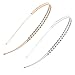 Produktbild Dusenly Doppelschichtiger Strass-Haarreif, exquisite Kristall-Kopfbügel, glänzendes Metallhaarband, Haarreifen, Haarschmuck, Gold und Silber, 2 Stück
