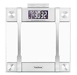 VonHaus Body Fat Scales 400lb Weight Capacity, Hydration Monitor, Composition Analyser, Bathroom Scales, Silver