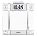 VonHaus Body Fat Scale - BMI Weight Scale with Body Composition Analyser, Hydration Monitor, 400lb Weight Capacity, Silver/Glass Bathroom Weight Scales