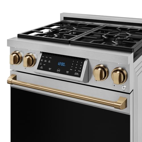 Image of Gordon Ramsay by THOR Kitchen 30 Inch Professional Gas Range with Tilt Panel Touch Control in Stainless Steel /Bronze