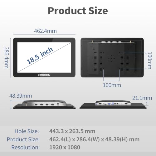 Image of 18.5 inch Embedded Industrial Panel PC Touchscreen Computer Win11 Pro