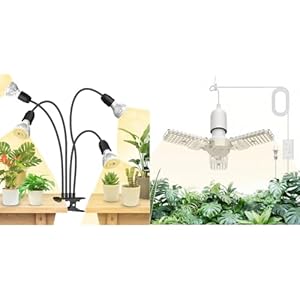 SANSI LED Grow Lights for Indoor Plants,Full Spectrum 40W Plant Light with High PPFD&SANSI 30W Grow Lights for Indoor Plants, High PPFD, 4/8/12H Timer, 180° Adjustable Wings for Large Tall