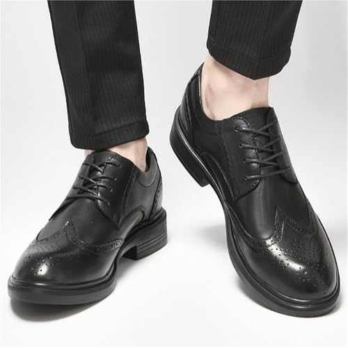 Mens Oxford Leather Lace Up Dress Shoes Formal Business Brogue Design Breathable Shoes4