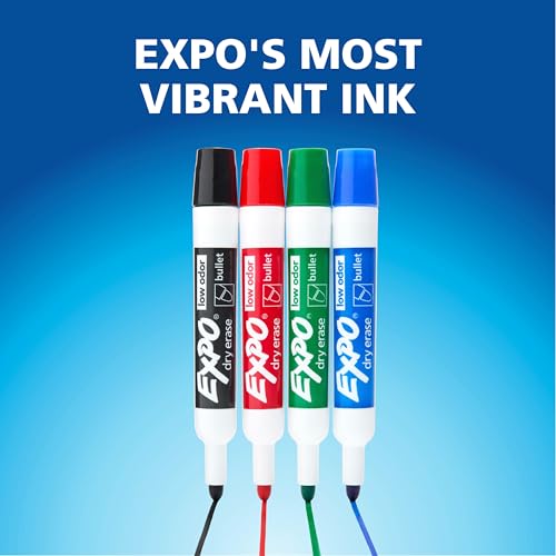EXPO Dry Erase Markers, Low Odor Ink, Blue, Bullet Tip, 12 Count - Whiteboard, Calendar, Organization, Essential Supplies for Office, School, Classroom, Teachers - image 7