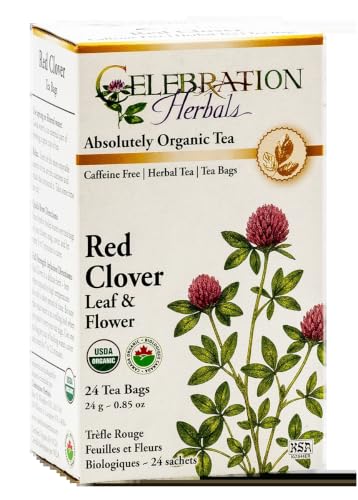 Celebration Herbals Organic Red Clover Leaf and Flower Tea Caffeine Free - 24 Herbal Tea Bags