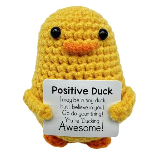 Image of Crochet Toys, Handmade Crochet Duck Doll, Soft Toy for Emotional Support, Cute Crochet Gift for Women, Teens, Friends, Desk Decor, Travel Companion, Yellow