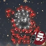 CozyHome Fensterlicht Weihnachten - LED Weihnachtsmann Weiß & Rot mit Stecker I Weihnachtsmann Fenster Beleuchtet Fensterbild Leuchtendes Lichterkette Fenstersilhouette Weihnachten Weihnachtssilouette