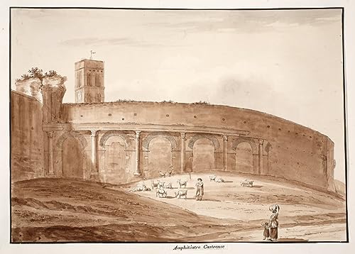Amphiteatrum Castrense impression d'art Agostino Tofanelli toile 60x90cm