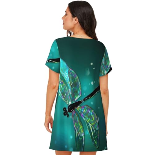 Chemise de nuit imprimé libellule douce taille S-XXL - 3