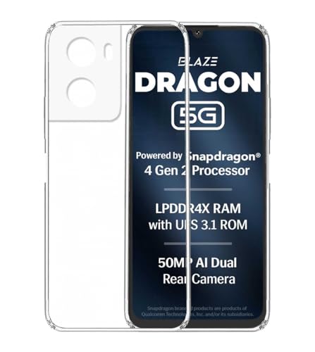 Image of Soft Silicone TPU Flexible Back Cover Compatible with Lava Blaze Dragon 5G